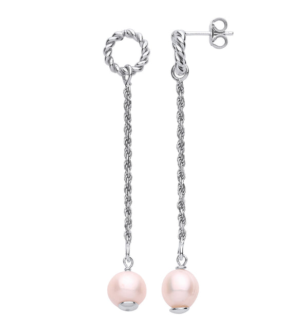 Silver W/pearl Drop Earrings