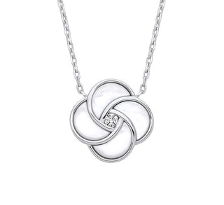 Silver White Shell Swirl Necklace