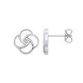 Silver White Shell Swirl Stud Earrings