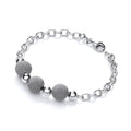 Silver With Three Moondust Beads Bracelet
