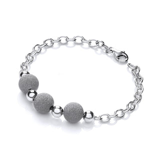 Silver With Three Moondust Beads Bracelet