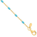 Silver Yg Plated Blue Enamel Anklet