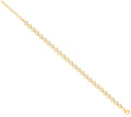 Silver Yg Plated Heart CZ Rubover Tennis Bracelet