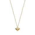 Silver Yg Plated Heart Ribbed Pendant Chain