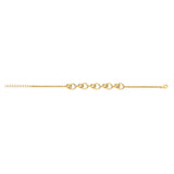 Silver Yg Plated Interlocking Circle Bracelet