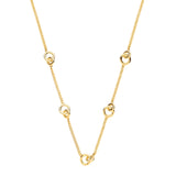 Silver Yg Plated Interlocking Circle Necklace