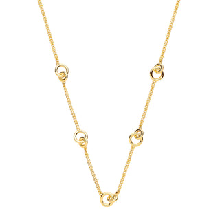Silver Yg Plated Interlocking Circle Necklace
