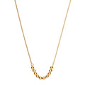 Silver Yg Plated Necklace With Beads On Belcher & Popcorn Chains