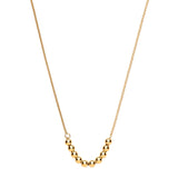 Silver Yg Plated Necklace With Beads On Belcher & Popcorn Chains