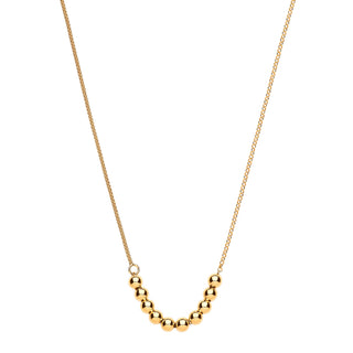 Silver Yg Plated Necklace With Beads On Belcher & Popcorn Chains