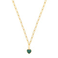 Silver Yg Plated Paper Clip Heart Necklace