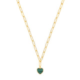 Silver Yg Plated Paper Clip Heart Necklace