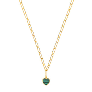 Silver Yg Plated Paper Clip Heart Necklace