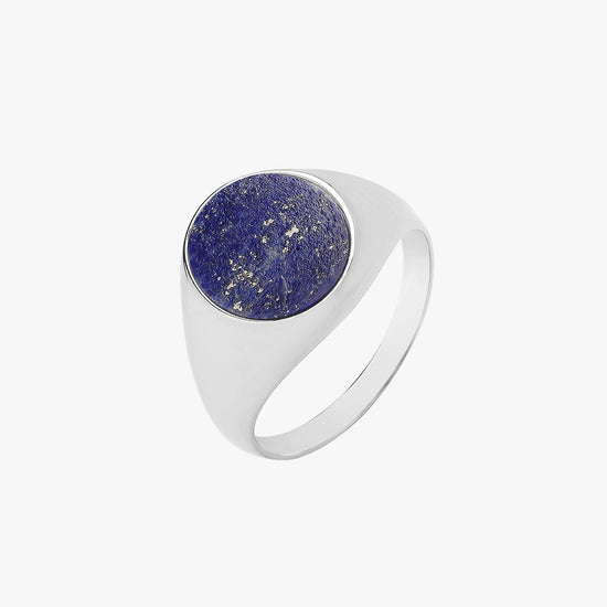 sterling silver lapis lazuli signet ring
