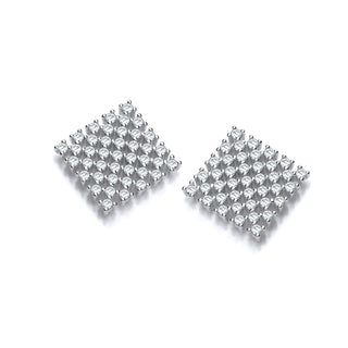 Three Multi Row CZ Stud Earrings