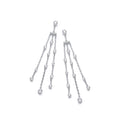 Three Strings With Rubover CZ Silver Drop Earrings