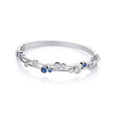 Timeless Rubover Set Blue & Clear CZ Ladies J-jaz Bangle