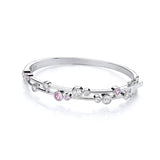 Timeless Rubover Set Pink & Clear CZ Ladies J-jaz Bangle