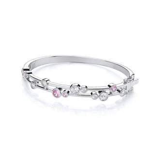 Timeless Rubover Set Pink & Clear CZ Ladies J-jaz Bangle