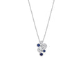 Timeless Style Rubover Set Blue & Clear CZ Pendant