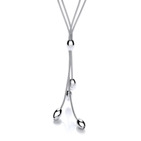 Two-row Mesh Oval Beads 18" Necklace