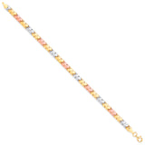 W, R & Yellow Gold Double Kisses Ladies Bracelet