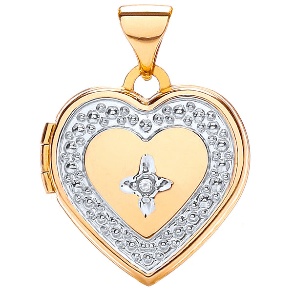 W/y Heart Shape Locket With Diamond