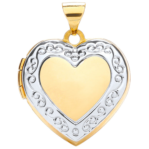 W/y Heart Shape Locket With Edge Design