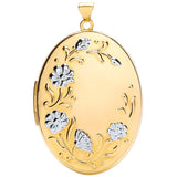 W/y Oval Flower Design Locket