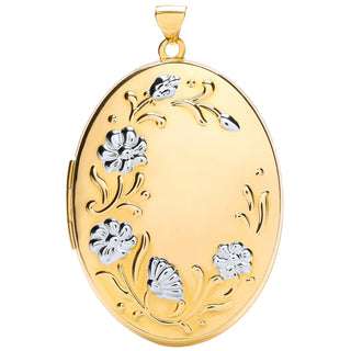 W/y Oval Flower Design Locket