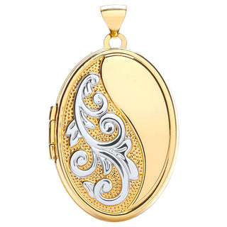 W/y Oval Locket With Half Design