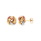W Y & Rose Gold 11mm Knot Studs