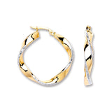 W & Yellow Gold 28mm Twisted Hoop Earrings