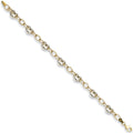 W & Yellow Gold 5.3mm Fancy Heart Linked Bracelet