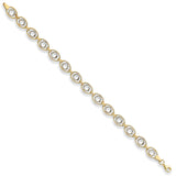 W & Yellow Gold 8mm Fancy Oval Linked Bracelet 4g (£630)