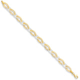 W & Yellow Gold 8mm Fancy Oval Linked Bracelet 4g