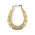 W & Yellow Gold D/c Oval Earrings
