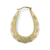 W & Yellow Gold D/c Oval Earrings