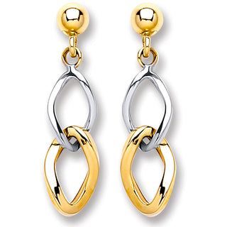 W & Yellow Gold Drop Earrings