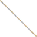 W & Yellow Gold Fancy Hollow Link Bracelet
