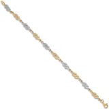 W & Yellow Gold Fancy Hollow Link Bracelet