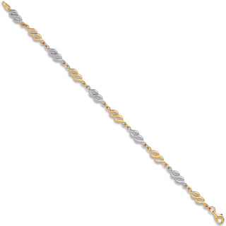 W & Yellow Gold Fancy Hollow Link Bracelet