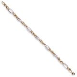 W & Yellow Gold Fancy Oval Linked Bracelet