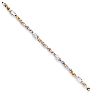 W & Yellow Gold Fancy Oval Linked Bracelet