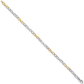 W & Yellow Gold Figure Of 8 Link With CZ's Ladies Bracelet