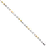 W & Yellow Gold Figure Of 8 Link With CZ's Ladies Bracelet