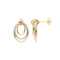 W Yellow Gold Graduated Oval Drop Earrings