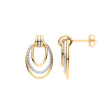 W Yellow Gold Graduated Oval Drop Earrings