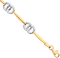 W & Yellow Gold Interlocking Circles Ladies Bracelet
