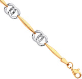 W & Yellow Gold Interlocking Circles Ladies Bracelet
